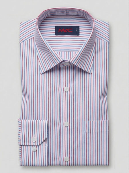 Cotton red multi stripe