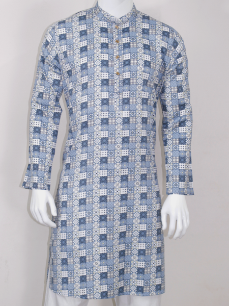 Slim Fit Printed Cotton Panjabi