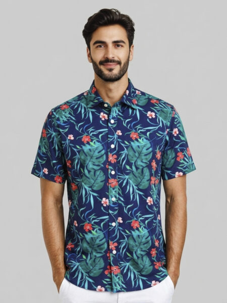 Linen Cotton Half Sleeve Shirt