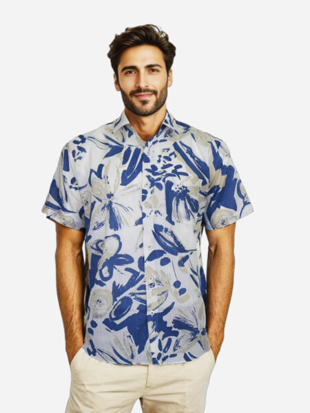 Slub Cotton Half Sleeve Shirt