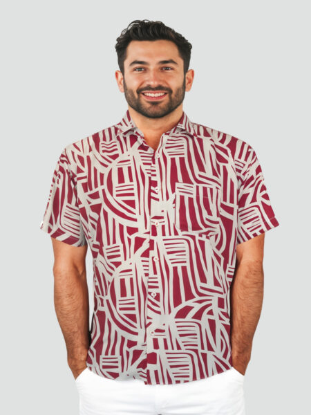 Printed Linen Half Shirt