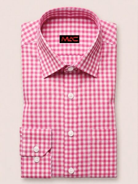 Cotton light pink gingham check