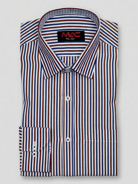 Cotton brown blue stripe